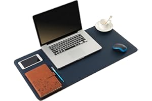 ARNTY Sous Main Bureau Cuir,Tapis de Bureau Cuir,Étanche Grand Tapis de Souris Bureau,Ultra Mince Dessous Pad de Bureau pour Bureau et Maison (Noir&Rouge, 60 * 35cm)