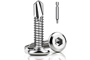 40 sztuk wkrętów samogwintujących ze stali nierdzewnej 410, 5,5 x 35 mm, wkręty samogwintujące, łeb płaski, wkręty z łbem sześciokątnym wewnętrznym, wkręty ze stali nierdzewnej do metalu i drewna z