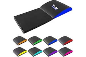 TnP Distribution Ab Exercise Mat Abdominal Mat Core Mat Sit-Up Pad with Extension Foam Pad for Full Range of Motion Ab Workouts Complete Core Training Abs Back and Fits for Home and Gym (Black + Blue)
