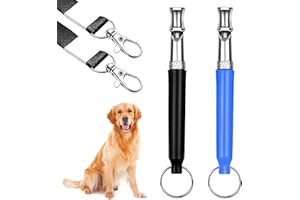 LILIKAI 2 Stück Hundepfeife Hochfrequenz Lautlos,Gegen Bellen Hunde Pfeife Rückruf,Einstellbare Leise Hundepfeifen Gerät,Anti Bell Pfeifen Nicht Hörbar,Metall Whistle Training Lanyard für Hundeausbildung (B)