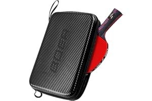 Tewzafiya Table Tennis Bat Case Hard Table Tennis Bat Case Hard Case Portable Waterproof Large Capacity for 2 Table Tennis Bats and Multiple Balls