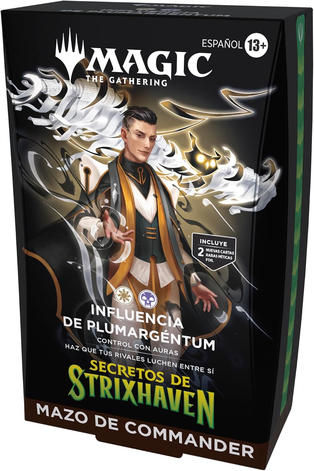 Mazo de Commander de Secretos de Strixhaven, de Magic: The Gathering - Influencia de Plumargéntum (Versión en Español)
