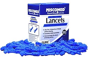Niscomed Glucometer RBL-100 Round Blood Lancet 100 Pieces,Round Lancet Needle,Vital Round Glucometer Lancets Glucometer Lance