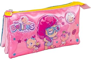 The Bellies From Bellyville 700015958 - Estuche portatodo Triple con Tres Compartimentos (Famosa), Rosa