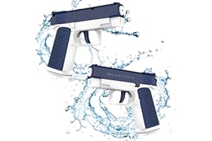 JUNMALLKO Pistolet a Eau, 2 Pièces Pistolets à Eau pour Enfant, Puissant Pistolet à Eau avec Longue Portée 10 Mètres aux Jeux d'eau d'été pour Enfants pour la Piscine Extérieure et la Plage (2 Bleu)