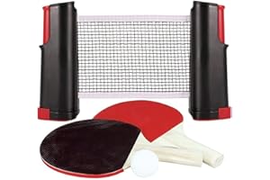 Quickdraw Instant Ping Pong Table Tennis Set with Extendable Net Bats & Balls Game Set