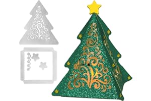 GEBETTER Fustelle Lanterne Natalizie 3D Albero di Natale, Stencil Cutting Dies per Creazione Scatole Scrapbooking Decorazione Natale Fai da Te