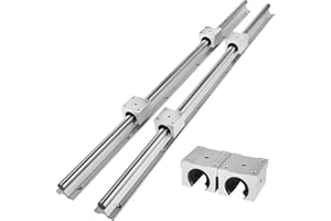 VEVOR Set di Guida Lineare e Cuscinetti 2 Pezzi da 800mm di Lunghezza SBR16, Asse della Guida di Scorrimento Lineare con 4 SBR16UU Blocchi Cuscinetto, Rail Lineare Completamente Supportato