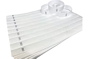 WRIST MAGIC STUDIO 100 Braccialetti Bianco Braccialetti di identificazione Tyvek per eventi, sicurezza, feste, festival