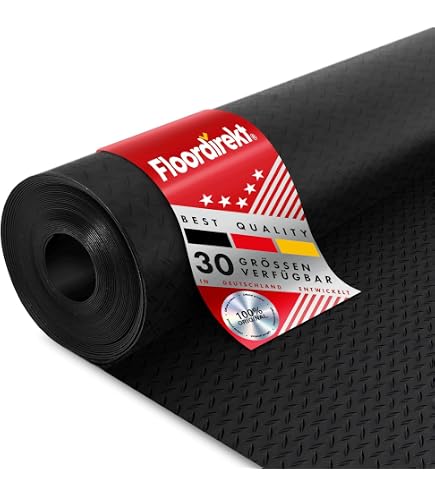 Copertura Pavimento In PVC Antiscivolo A Metro - Tappeto Gomma Isolante, Design Grecato, Per Officine E Laboratori