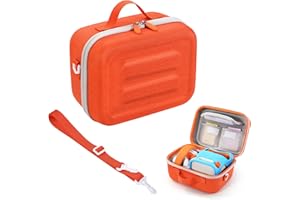 EUGOOCX Étui de transport rigide compatible avec Yoto Player (3e génération) haut-parleur Bluetooth, sac de rangement de voyage pour Yoto Audiobook Story Player 3ème génération, Orange, Moderne