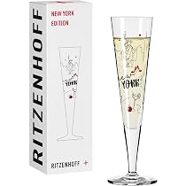 Flûte à Champagne Ritzenhoff New York Edition – 200 Ml, Motif Multicolore, Fabriquée En Allemagne