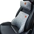 Car Pillow Neck Lumbar Support Cushion Set Memory Foam Headrest Neck Support Cushion Ergonomic Office Chair Headrest Pillow Breathable Carseat Back Support Pillow Pain Relief for Car Office Wheelchair