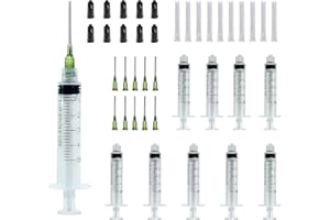 PEAKTOP 10 Seringue Plastique 5ml, Seringue de Mesure de Liquide con Aiguille, Seringue D’alimentation Alimentaire Animaux, 5 ml Petites Seringues Liquides pour Science Laboratoire Industriel