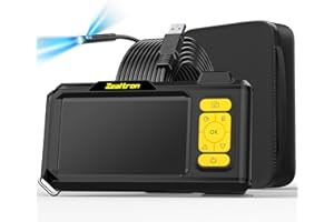 ILIHOME Zealtron Dual Lens Industrial Endoscope, Digital Borescope Inspection Camera with 32.8ft Semi-Rigid Cable, 7.9mm IP67 Waterproof Camera, Sewer Camera with 4.3" IPS Screen, 8+1 LED Lights