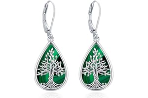 Eusense Boucles d'oreilles arbre de vie Boucles d'oreilles en argent 925 Boucles d'oreilles arbre de vie Bijoux pour femmes filles