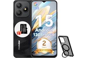 Blackview WAVE 9C Smart Android Phone,4G Sim-Free & Unlocked Mobile Phones, 12GB+64GB/2TB, Android 15 Phone 13MP+8MP AI Camera, 5000mAh/10W, Fingerprint/Eye Comfort Mode, 5G WiFi/GPS/OTG Smartphone