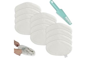 HTBAKOI 12 Pièces Lingette Serpillere pour Vaporetto Polti Accessoires Serpillere Balai Vapeur Microfibre Reutilisable Compatible avec Polti Vaporetto Remplacement pour PAEU0332