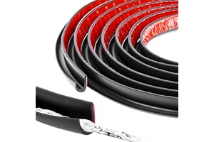 QWORK® 5M J-form RV-regnränna Självhäftande, Takregnavvisande Remsa, PVC-plast Droppavvisare, för Användning På Lastbilar, Bi