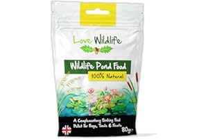 Love Wildlife - Wildlife Pond Food 80g | Natural Pellet Food for Frogs, Toads, and Newts, Sinking Pellets, Made in the UK