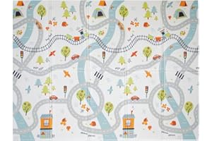 Nuby, Alfombra de Juegos Reversible, Ligera y Plegable, Fácil de Doblar, Guardar y Transportar, 200 x 150 x 1 cm, Juguete para Bebés de 1 Año en Adelante, calle