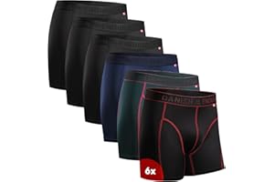 DANISH ENDURANCE Calzoncillos Hombre Boxer Deportivos, Ajustados y Transpirables, Pack de 6 - Ropa Hombre Deportiva, Ropa Interior