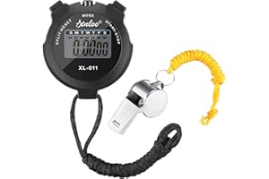 WEEWOODAY Cronometro Digitale Sportivo con Ampio Display LCD Fischietto per Calcio in Acciaio Inossidabile per Basket Corsa Nuoto Maratona Allenamento Boxe Fitness Regali per Bambini