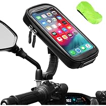 cellularline | Rider Shield - Universal | Supporto Porta Smartphone Impermeabile da Manubrio Tondo per Moto e Bici - Aletta Parasole - Rotazione a 360