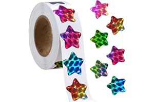 LUTER 500szt Naklejki z Nagrodami, 2,54 cm Male Naklejki Gwiazdkowe Samoprzylepne Naklejki Gwiazdkowe Naklejki Motywacyjne dla Dzieci Nauczyciele Nagroda Dekoracja (6 Kolorów)