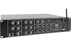 Pyle Amplificador de Sonido, 4000W, Bluetooth, Inalambrico, Sistema de Caja de Receptor Estereo, para el hogar, 8 Canales, RCA, USB, AUX, Altavoces, PA, Teatro, Estudio, Escenario