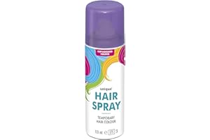 PARTY BUZ WE VALUE YOUR TRUST Temporary Hair Color Spray Wash Out Washable Party Fancy Dress Up Accessories Party Halloween Hairspray 133ml (Purple HairSpray, 1)