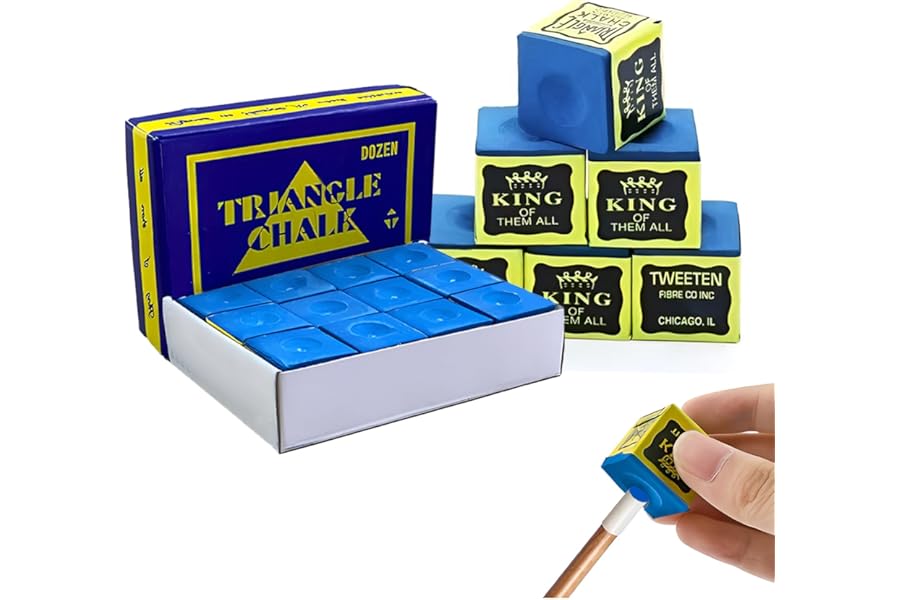 MOERDIFFER Snooker Chalk, 12 Pcs Pool Chalk, Cue Chalk, Premium Cue Chalk Set for Professional and Home Players (Blue)