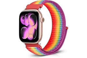 Bcuckood Nylonowy sportowy pasek kompatybilny z Apple Watch 38 mm, 40 mm, 41 mm, 42 mm, 44 mm, 45 mm, 46 mm, 49 mm, dla kobiet i mężczyzn, sportowy pasek Solo Loop do iWatch serii 10, 9, Ultra 8, 7,