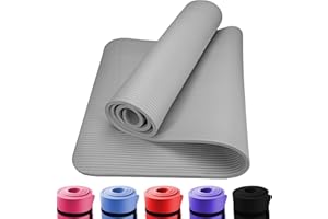 WOODSBRO Yoga Mat NBR Fitness Foam 10mm Thick Exercise Mat comfortable for Home Gym Pilates Yoga Meditation Workout