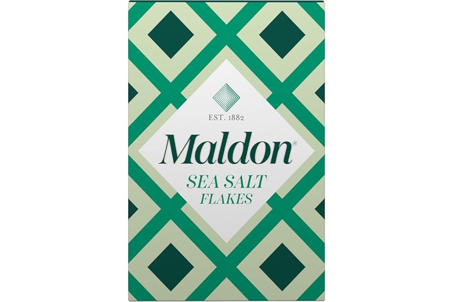 Maldon - Sea Salt Flakes, Unique Pyramid Shaped Salt Flakes, Perfect for a Wide Range of Dishes, Hand-Harvested for Four Generations, 250g Box