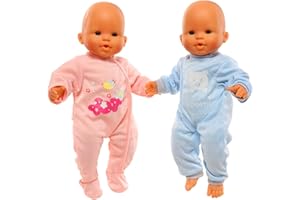 Miunana 2 Trajes + 2 Pantalones para New Born 14 - 18 Pulgada (35CM - 46CM) Muñecos Bebé Baby Dolls (NO Incluye MUÑECA)