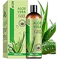 Organic Aloe Vera Gel with 100% Pure Aloe from Freshly Cut Aloe - Aloe Vera After Sun for Face, Body, Hair, Sunburn, After Sun, Scars - absorbs rapidly with No sticky residue - 200 ml / 7 fl oz