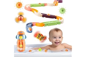Jouet de Bain de Piste de Douche les Enfants ans de 3 DIY Assembler Piste Baignoire Jouets Slides Jouets de Bain pour les Garçons Filles 4-6 ans Cadeaux pour Tout-Petit