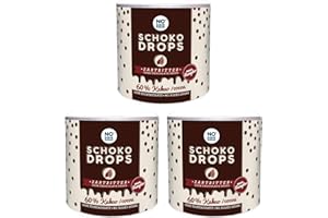 ‎NOSUGARSUGAR NO SUGAR SUGAR Schokodrops Zartbitter Schokolade mit 60% Kakao Anteil (3x250g) Hergestellt ohne Zuckerzusatz, gesüßt mit Erythrit und Stevia
