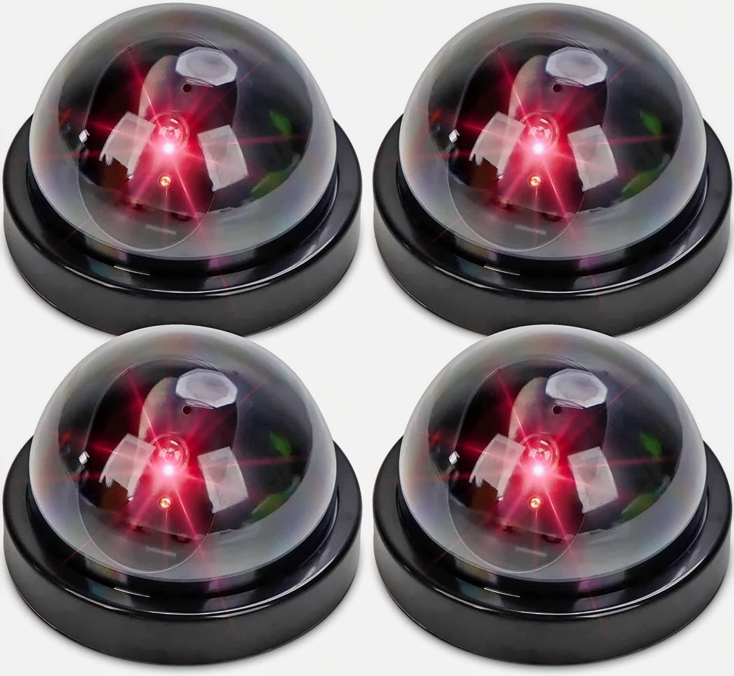 Bhadani Sales Fake Security Cameras System,Includes 4 Dummy Flashing LED Light Cams,2 Metal Surveillance CCTV Warning Signs, are On Camera Sticker-Great for Building,Home,Offices Indoor & Outdoors