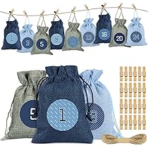 Calendrier De L'Avent KESSER® à Remplir Soi-même 24 Sacs En Jute Sacs De Noël En