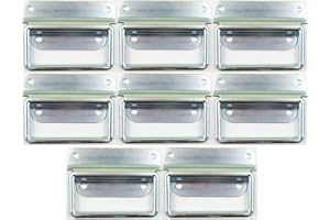 ADAMHALLHARDWARE Adam Hall Hardware 3440 M8 AH - 8er Set Klappgriff / Kistengriff silber 4-Loch zweiteilig