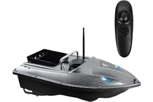 AHWZ Angeln RC Köderboot, Fischfinder Schiffsboot Mit LED-Navigator-Licht,Schwarz