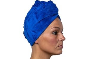 cosey - 2X Mikrofaser Turban-Handtuch - Kopf-Handtuch 350 g/m², in dunkelblau