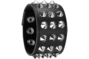 Eigso Polsino Punk Chiodi Rotondi Rivetti Retro Biker Bracciale Per Uomo Donna