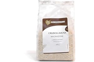 BONGIOVANNI FARINE e BONTA' NATURALI Crusca D'Avena Bio, Macinazione Larga e Leggera - Formato da G, 500 grammi