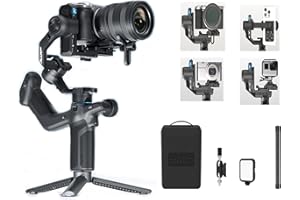 FEIYU TECH FeiyuTech SCORP Mini 3 Pro zestaw 3-osiowy stabilizator aparatu, wbudowana ścieżka AI, ręczny gimbal wszystko w jednym, do bezlusterkowego, aparatu kieszonkowego, kamery akcji, telefonu, ładunku 2 kg