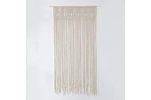 Jbsceen Cortina De La Puerta, Tapicería De Decoración De La Pared Macrame, Cortina De Puerta De Punto De Hilo De Algodón para Decoración De Telón De Fondo De Fiesta De Boda, 90x180cm