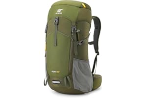 SKYSPER Mochila de Senderismo 30L Mochila de Trekking Impermeable con Ventilación Trasera y Espalda de Malla excursiones de un día con Cinturón de Cadera para Mochila al Aire Libre