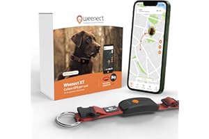 Weenect Dog XT - NUOVO Collare GPS per Cani | Antenna XL | Impermeabile | Collare rosso ultra-resistente integrato Julius-K9 | Garanzia a vita | Abbonamento richiesto